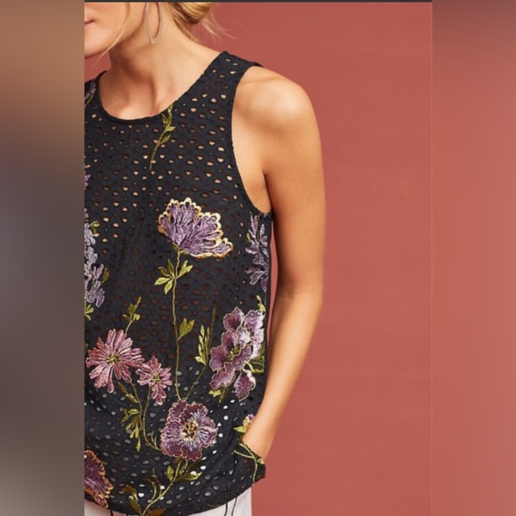Meadow Rue Tops - Anthropologie Meadow Rue Floral eyelet tank- Medium